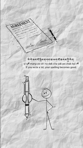 Tibetan verb 8 འབྲི་བ། Write