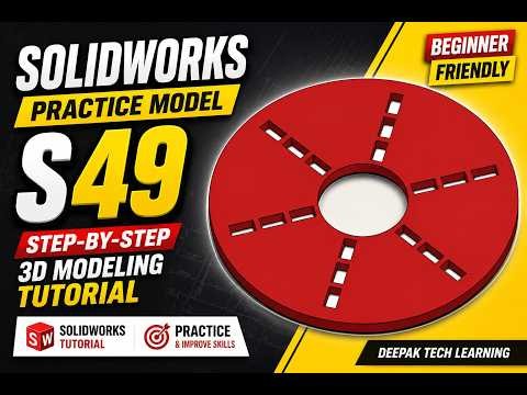 SOLIDWORKS Practice Model S49 | Step-by-Step 3D Modeling Tutorial for Beginners