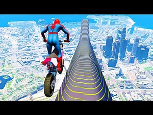 Spiderman Cars vs Biggest Ramp In GTA 5 ( Spider-Man Jumps, Stunts )