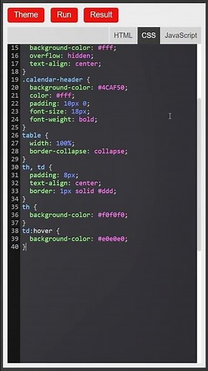 Calendar Design | HTML CSS JavaScript