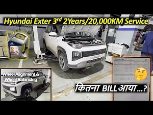 Hyundai Exter 2 Years 20,000 km Cost, Labour, Wheel Alignment, Oil Change, Filters 3rd Free Service
