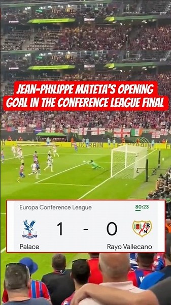Gol Jean-Philippe Mateta vs Rayo Vallecano !! Crystal Palace Juara Europa Conference League