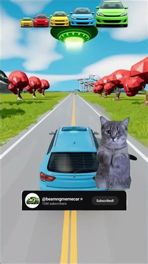 Big and Small Car vs UFO in Space with Alien Pilot - BeamNG.Drive