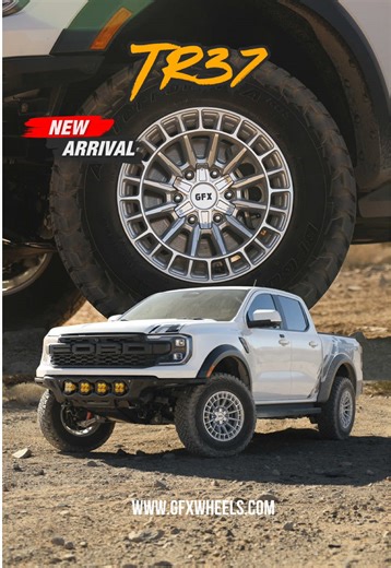 NEW TR37 wheel dominating the dirt! Bolt Pattern: 6x135 | 6x139.7 | 6x120 Sizes: 17” | 18” | 20” Finishes: Gloss Black | Silver Machined Face #GFXWheels #TruckWheels #rangerraptor #TruckNation #OffroadReady