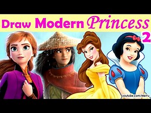 Art Challenges - Draw Disney Princess as Modern Girls Part 2 | Mei Yu + Fan Coloring Showcase