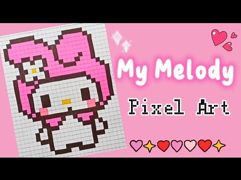 Como dibujar MY MELODY paso a paso fácil en Pixel Art | Dibujos Pixelados