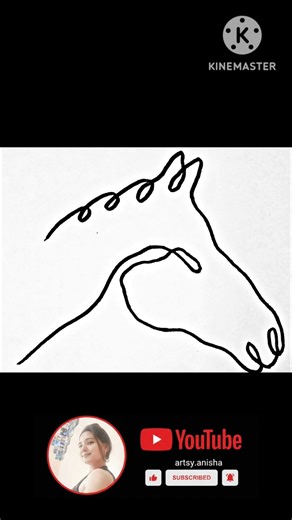 line art ✏️🐎| easy aesthetic one-line drawing |minimal drawing | drawing for beginners |single line