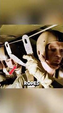 Why do paratroopers have ropes on their backs when jumping #movie #military #ww2
