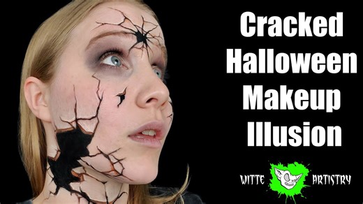 Cracked Face Makeup Illusion- Halloween Makeup Tutorial