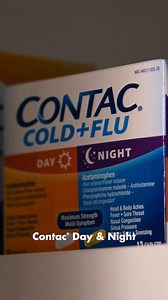 Find relief when you need it most with Contac® Day & Night formula. Daytime support for your busy schedule, nighttime relief for restful sleep. #Contac #MultisymptomRelief #ColdandFluSeason #SickDay | Contac