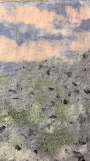 Jennifer Galvin on Instagram: "Happy weekend! Here’s another little abstract beachy landscape pulp painting that I made. I love the ocean and hope to get back there soon. The ocean is beautiful and amazing and I love it even in the winter with the storms. How about you? Do you like to go to the beach in the winter? #ocean #abstract #wildoaksstudio"