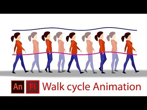 Walk cycle 2D animation tutorial in Adobe animate cc for animation learner's