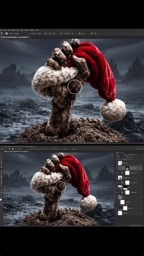 Zombie Christmas - Photoshop Photo Manipulation Tutorial #shorts #photoshop