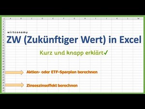 ZW (Zukünftiger Wert) Excel | ETF- oder Aktiensparplan berechnen | Zinseszinseffekt | wirtconomy