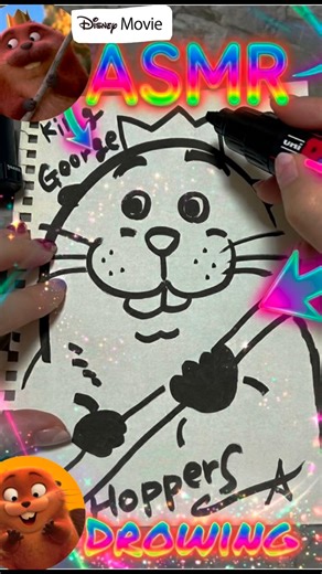 ⏩×5 [ASMR] Drawing 👑KingGeorge (Hoppers Series #5) with POSCA ✍️ 「Disney Pixar」(@asmrpainter-g9q)