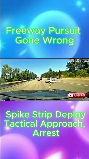 Live Police Chase Footage: Freeway Ramp Stop & Spike Strip Success