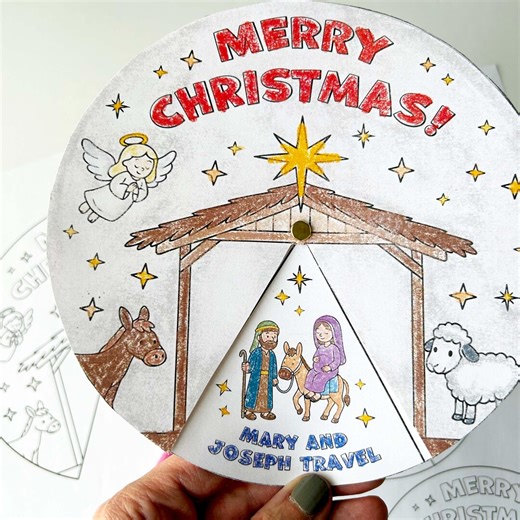 Christmas Nativity Activity Wheel, Kids Printable Craft for Bible Lessons, Sunday School, Homeschool Project (PDF & JPG) - Etsy UK