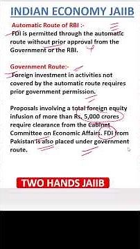 WHAT IS FDI AND ITS TYPES - INDIAN ECONOMY& INDIAN FINANCIAL SYSTEM I TWO HANDS JAIIB I JAIIB