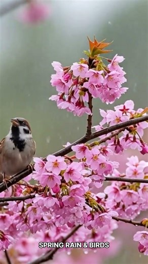 🌿🌧️ Cherry Blossom Rain & Birds 🌸🐦 Calm Spring Sounds