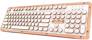 Azio Retro Classic USB (Posh) - USB Wired Leather Vintage Backlit Mechanical Keyboard for PC/Mac (MK-RETRO-L-02-US)