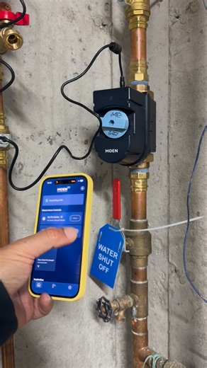 MassFlowPlumbingandHeating on Instagram: "Putting a new @moeninc auto shut off into operation with the homeowner after getting his app downloaded and connected ! we came back shortly after to clean up the wiring and finalize the install. Photos to come soon!"