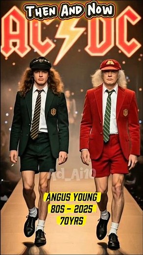 AC⚡DC Then & Now (1980-2025) | Runway Nostalgia Legends#thenandnow#hardrock#acdc#short#trending