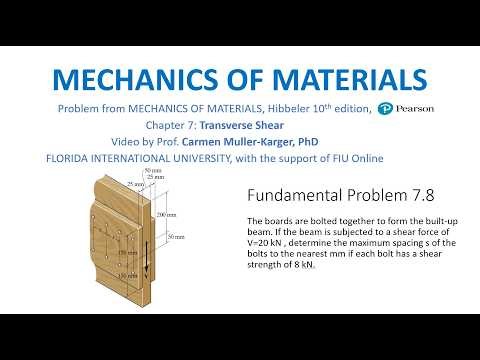 Fundamental Problem 7.8 Determine the maximum spacing s of the bolts to the nearest mm