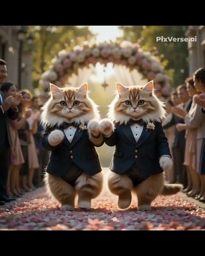 "Cutest Cat Wedding Ever 🐱💍 | Adorable Bride & Groom Walk Down the Aisle!" #catsworld #catmodel