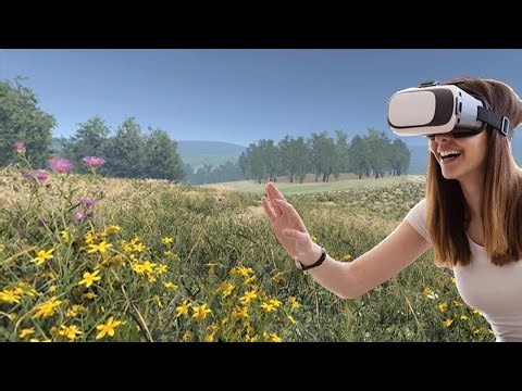 Relaxing 3D Nature - Flowers and Trees | Beautiful Meadow in 360 VR