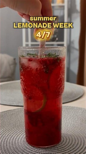 Summer in a glass! Raspberry lemonade recipe! #cocktail #recipeshorts
