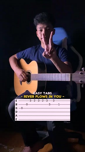 Easy Tutorial River Flows In You Only 2 fingers . Guitar Guitars Official #foryoupage #guitartutor #trending, #tabs #trends, #yiruma #virals, #riverflowsinyou #fyp, #viral, #fyps, #foryou, #guitartabs #guitartutorial | Guitar Tutor | Facebook
