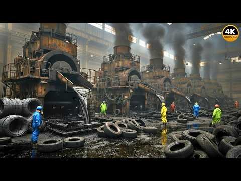 Inside a Massive Tyre Recycling Factory: How Waste Tyres Turn Into Fuel Oil & Steel (Full Process)
