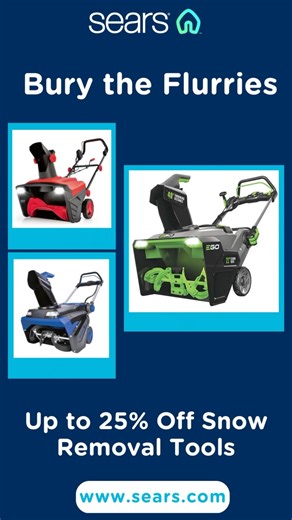 Don’t miss out on *Cyber Deals Week* at Sears! Score up to 25% off on Snow Removal Tools and gear up for winter like a pro. Shop now and save big—online only! Link in bio #snowblower #snow #tools #cyberweek #sale #igotitatsears #sears | Sears