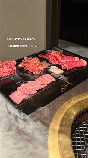 nyc food journal 🍽️ on Instagram: "Unlimited premium Japanese A5 Wagyu + Seafood Experience 🥩🦀🍣✨ 📍 @nikuxnyc Valentine’s Day is coming up 👀💌… If you’re looking to really surprise your partner, NIKU X is that special place. Their Unlimited Grand Wagyu Experience is next level ✨… $158 per person (Mon–Thu) $168 per person (Fri–Sun) Expect unlimited A5 Wagyu starters, seafood favorites like Norwegian king crab and lobster, hand rolls, Wagyu tartare, and the iconic Grand Wagyu Box featuring st
