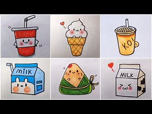 Vẽ đồ ăn thức uống cute đáng yêu, vẽ hình cute | Cute drawing #19