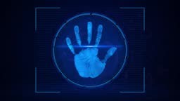 Biometric handprint reader scan Moving frame security and password...