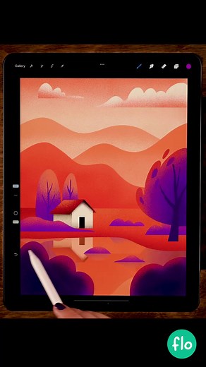 Colorful Landscape Drawing Tutorial for iPad Pro