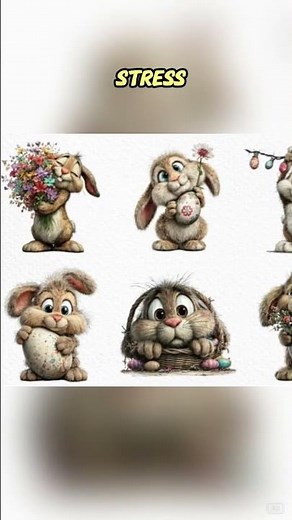 Whimsical easter bunny clipart png — adorable hand-drawn bunny bundle