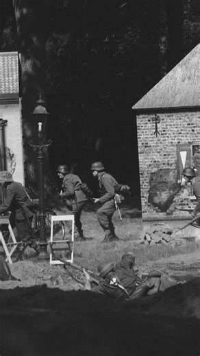 German WWII troops advancing through a Dutch village #ww2 #history #army