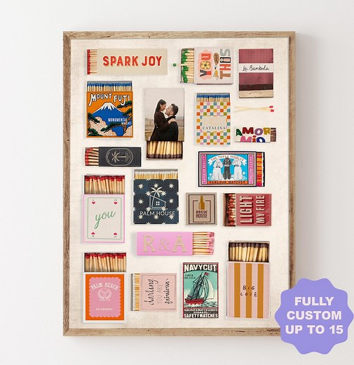 Custom Matchbox Print, Personalized Gift Matchbook Wall Art Custom Digital Matchbox Gift Boyfriend Anniversary Gift Large Matches Print - Etsy