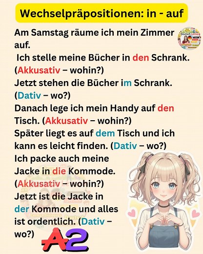 11K views · 173 reactions | German for Beginners A2 | Wechselpräpositionen: in - auf #easygerman #deutsch #german #germanlanguage #немецкий язык #немецкий с нуля #ألماني #easygerman #alltagsdeutsch #a1 #alltagsdeutsch #deutschesprache #deutschkurs #deutschfüranfänger #germanlanguage #einfachdeutsch #dialogue #dialog #germany #deutschland | Deutsch Lernen | Facebook