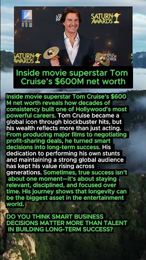 Tom Cruise $600M Wealth Explained #tomcruise #networth #hollywood #shorts #viralshorts #news