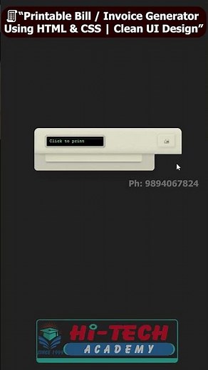 “Printable Bill Invoice Generator Using HTML & CSS Clean UI Design”