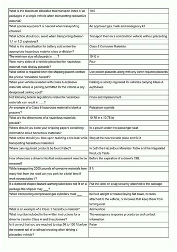 #learnexams CDL Hazmat Endorsement Questions and Answers 20 video