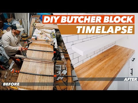 Build Your Own Butcher Block Countertop DIY | Timelaspe