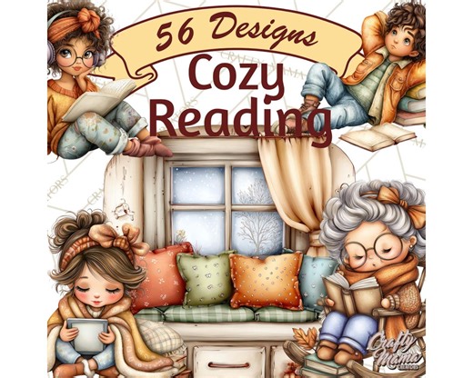 56 Png, Cozy Reading Clipart PNG, Book Lovers Clip Art, Library PNG for Planners, Storybook Clipart, Scrapbook Clip Art PNG Digital Download - Etsy