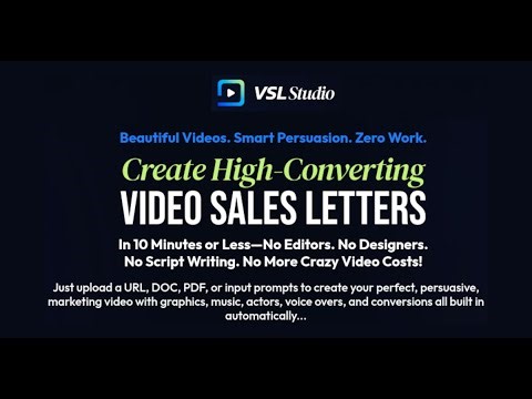 Create High-Converting Video Sales Letters in Minutes! | VSL Studio Demo