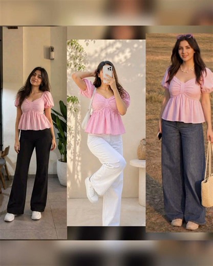 ​1 Pink Top - 3 Aesthetic Ways To Style! 🎀🌸 #shorts #outfitinspo