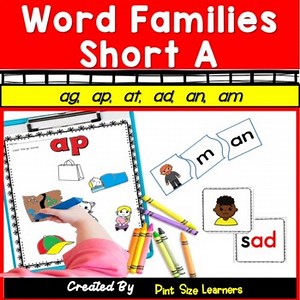 Short A CVC Word Families | Word Work