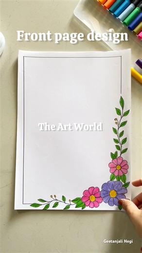 Flower front page design for project file/ front page design for assignment #shorts #frontpage